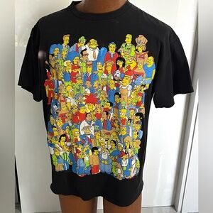 Delta Pro Weight Black Simpsons Character Cast Collage Tee Shirt